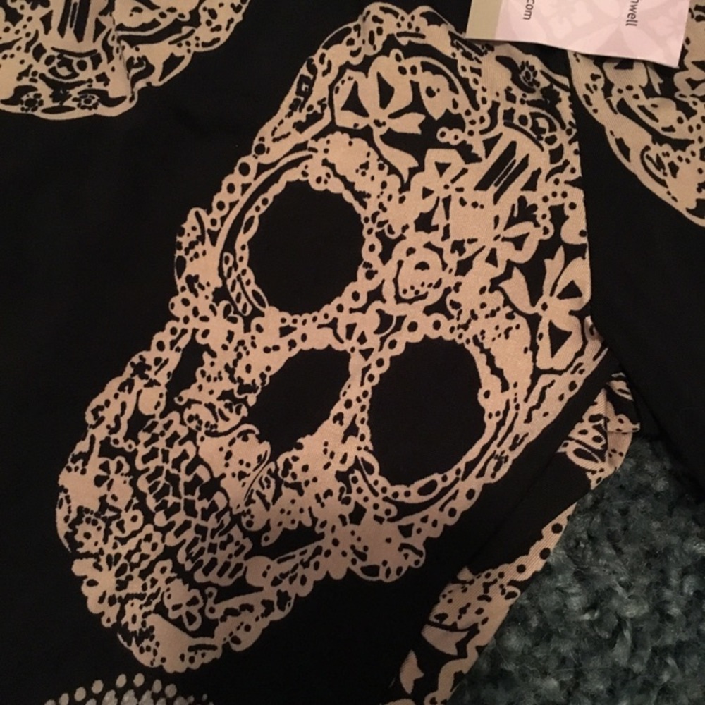 Black leggings with a skeleton design